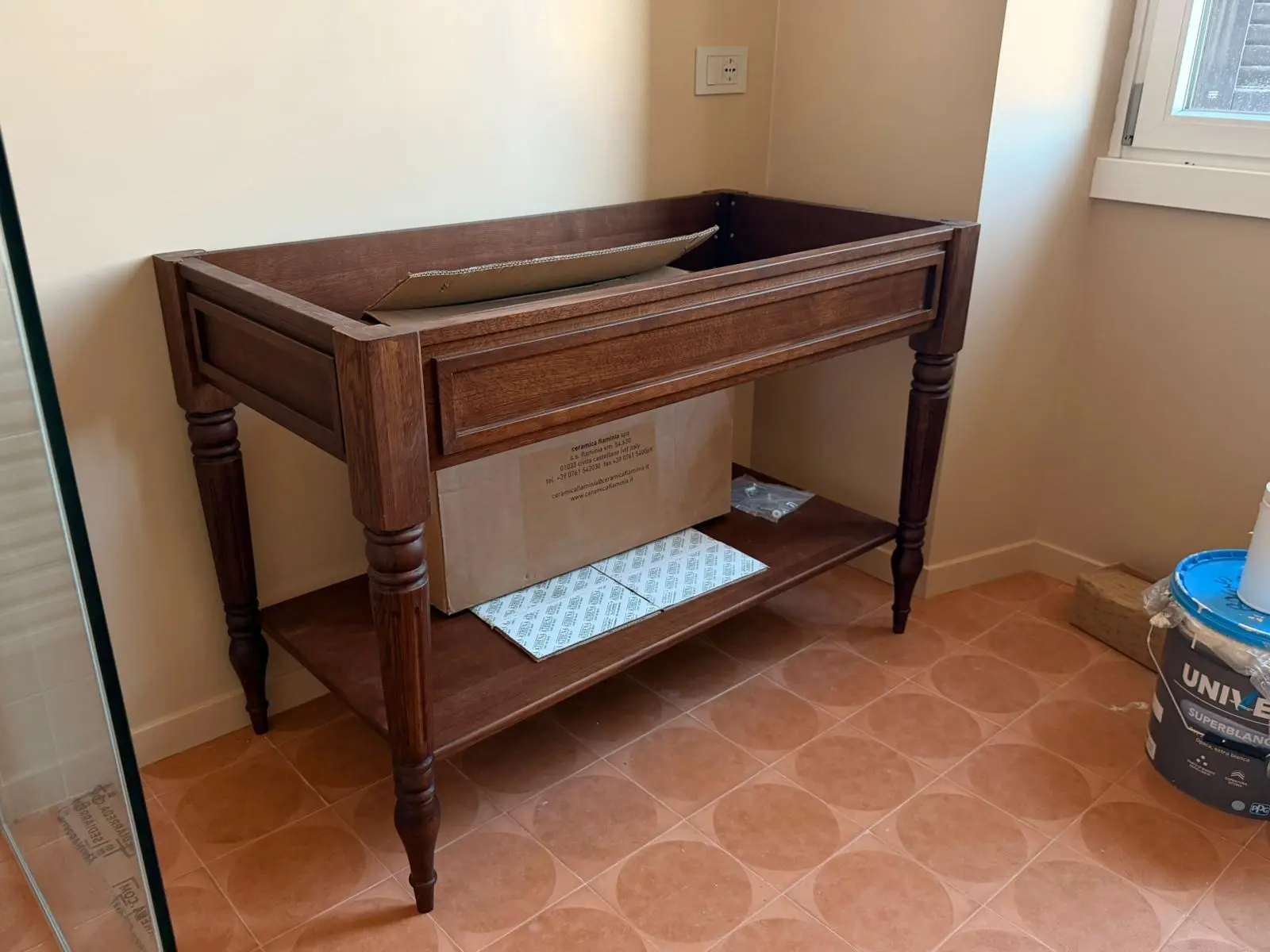 Consola de lavabo en roble